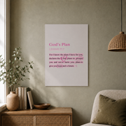 Jeremiah 29 11 Wall Art Pink Christian Wall Art Bible Verse Wall Art Christian Aesthetic Wall Art Scripture Wall Art Jesus Pink Room Decor NO FRAMED POSTER - Format: Unframed Paper Poster
