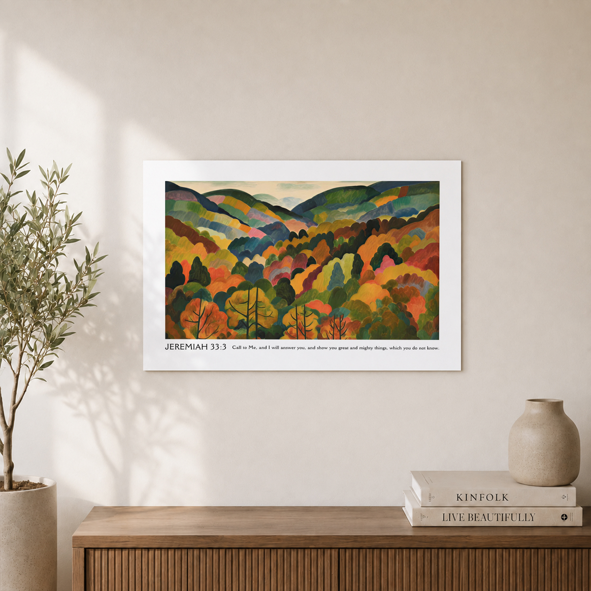 Jeremiah 33:3 Christian Wall Art, Inspirational Bible Verse Poster - Format: Unframed Paper Poster