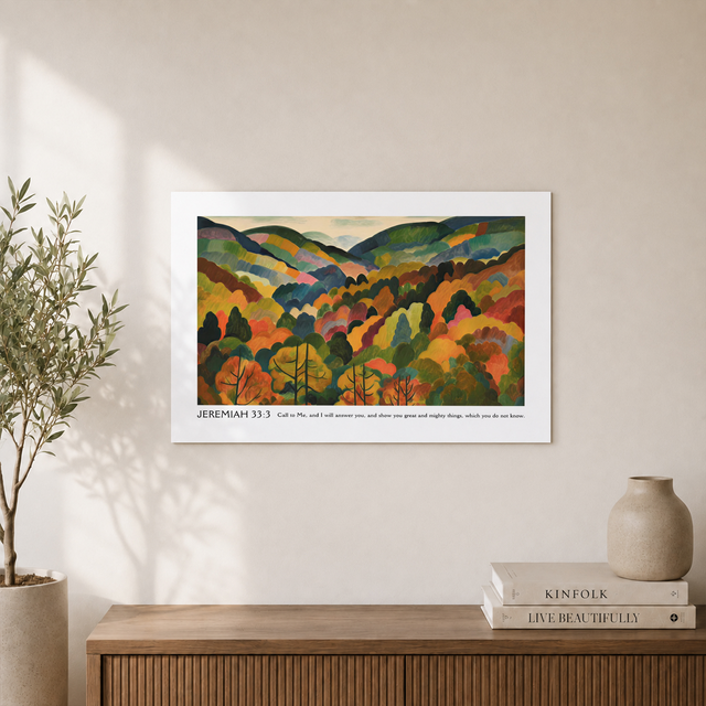 Jeremiah 33:3 Christian Wall Art, Inspirational Bible Verse Poster - Format: Unframed Paper Poster