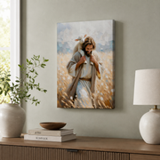 Jesus And Lamb Christian Wall Art, Carry You Home Faith Painting Poster - Format: Stretched Canvas