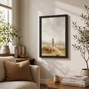 Jesus And The Lamb Christian Wall Art, Watercolor Good Shepherd Poster - Format: Black Framed Poster