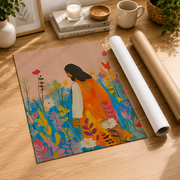 Jesus And Wildflowers Christian Wall Art, Colorful Watercolor Faith Poster - Format: Rolled Canvas