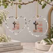 Jesus Bible Verse Faith Gift Glass Ornament - Material: Heart Glass Ornament