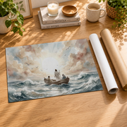 Jesus Calms The Storm Christian Wall Art, Faith Bible Story Poster - Format: Rolled Canvas