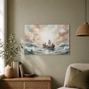 Jesus Calms The Storm Christian Wall Art, Faith Bible Story Poster - Format: Unframed Paper Poster