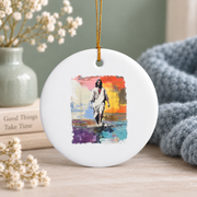 Jesus Christ Faith Religious Glass Ornament - Material: Circle Ceramic Ornament