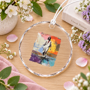 Jesus Christ Faith Religious Glass Ornament - Material: Circle Glass Ornament