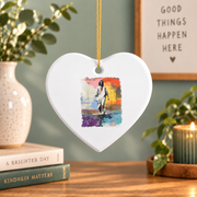 Jesus Christ Faith Religious Glass Ornament - Material: Heart Ceramic Ornament