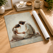 Jesus Comforting Woman Christian Wall Art, Faith and Healing Poster - Format: Rolled Canvas