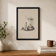 Jesus Feeds The 5000 Christian Wall Art, Abstract Boho Faith Poster - Format: Black Framed Poster