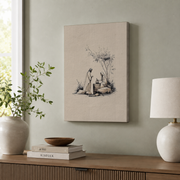 Jesus Feeds The 5000 Christian Wall Art, Abstract Boho Faith Poster - Format: Stretched Canvas