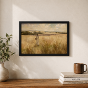Jesus Feeds The 5000 Christian Wall Art, Boho Bible Story Landscape Poster - Format: Black Framed Poster