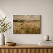 Jesus Feeds The 5000 Christian Wall Art, Boho Bible Story Landscape Poster - Format: Stretched Canvas