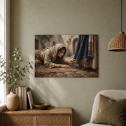 Jesus Healing Woman Christian Wall Art, Touching The Hem Faith Poster - Format: Unframed Paper Poster
