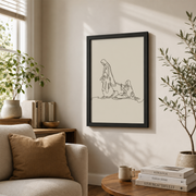 Jesus Heals A Woman Christian Wall Art, Minimalist Boho Scripture Poster - Format: Black Framed Poster