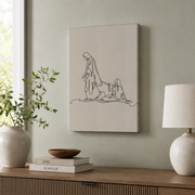 Jesus Heals A Woman Christian Wall Art, Minimalist Boho Scripture Poster - Format: Stretched Canvas