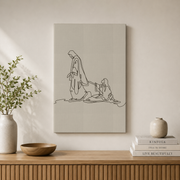 Jesus Heals A Woman Christian Wall Art, Minimalist Boho Scripture Poster - Format: Stretched Canvas