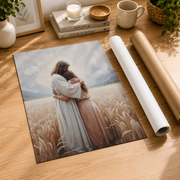 Jesus Hugging Woman Christian Wall Art, Embrace Of Love Faith Poster - Format: Rolled Canvas