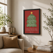 Jesus Is The Reason For The Season Christmas Wall Art John 3:16 Bible Verse Poster Christian Scripture Decor Unframed - Format: Black Framed Poster