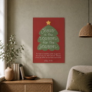Jesus Is The Reason For The Season Christmas Wall Art John 3:16 Bible Verse Poster Christian Scripture Decor Unframed - Format: Unframed Paper Poster