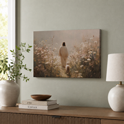 Jesus Leaves The 99 Christian Wall Art, Good Shepherd Faith Poster - Format: Stretched Canvas