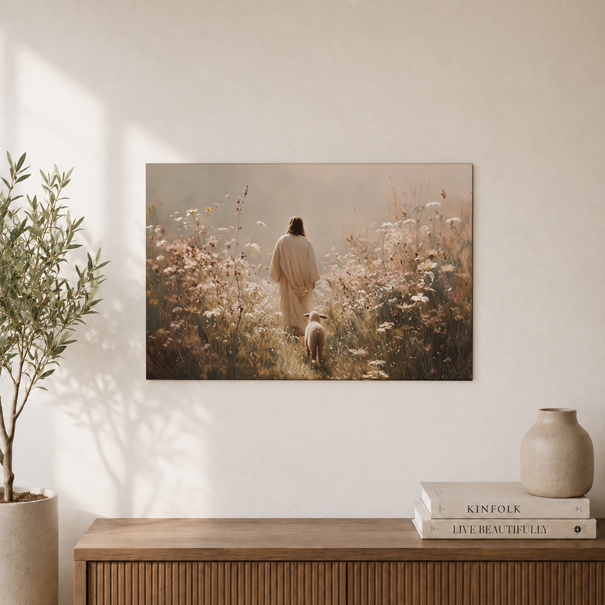Jesus Leaves The 99 Christian Wall Art, Good Shepherd Faith Poster - Format: Unframed Paper Poster
