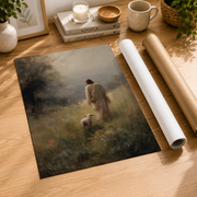 Jesus Leaves The 99 Christian Wall Art, Good Shepherd Lost Sheep Poster - Format: Rolled Canvas