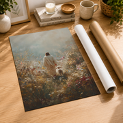 Jesus Leaves The 99 Christian Wall Art, Lost Sheep and Lamb Faith Poster - Format: Rolled Canvas