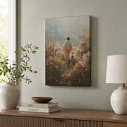 Jesus Leaves The 99 Christian Wall Art, Lost Sheep and Lamb Faith Poster - Format: Stretched Canvas