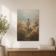 Jesus Leaves The 99 Christian Wall Art, Lost Sheep and Lamb Faith Poster - Format: Unframed Paper Poster