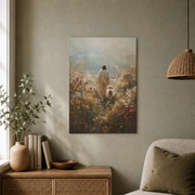 Jesus Leaves The 99 Christian Wall Art, Lost Sheep and Lamb Faith Poster - Format: Unframed Paper Poster