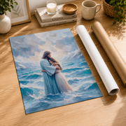 Jesus Miracle Christian Wall Art, Walking On Water Faith Poster - Format: Rolled Canvas