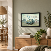 Jesus Take The Wheel Christian Wall Art, Daisy Ladybug Faith Poster - Format: Black Framed Poster
