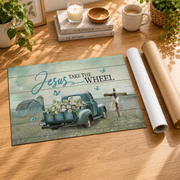 Jesus Take The Wheel Christian Wall Art, Daisy Ladybug Faith Poster - Format: Rolled Canvas
