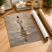Jesus Walking On Water Christian Wall Art, Inspirational Faith Painting Poster - Format: Rolled Canvas