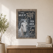 Jesus With White Horse Christian Wall Art, Vintage Faith Inspired Poster - Format: Unframed Paper Poster