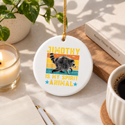 Jimothy Spirit Animal Funny Quote Glass Ornament - Material: Circle Ceramic Ornament