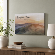 John 11:25 I Am The Resurrection Christian Wall Art, Easter Scripture Poster - Format: Stretched Canvas