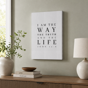 John 14:6 Way Truth Life Christian Wall Art, Modern Scripture Poster - Format: Stretched Canvas