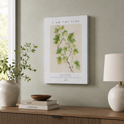 John 15:5 I Am The Vine Christian Wall Art, Inspirational Scripture Poster - Format: Stretched Canvas