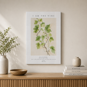 John 15:5 I Am The Vine Christian Wall Art, Inspirational Scripture Poster - Format: Stretched Canvas
