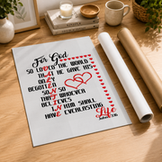 John 3:16 - Christian Valentines Day - Bible Verse Poster Wall Art, Modern Wall Decor For Living Room Bedroom, 24x36 UNFRAMED - Format: Rolled Canvas