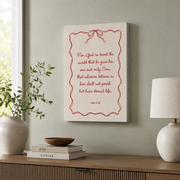 John 3:16 For God So Loved The World Holiday Home Decor Bible Verse Print Rustic Christian Gift - Format: Stretched Canvas