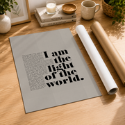 John 8 12 I Am The Light Of The World Scripture Print, Bible Verse Wall Decal, Christian Church Decor Christian Home Art Wall Art, Modern Wall Decor, 8x12 UNFRAMED - Format: Rolled Canvas