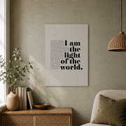 John 8 12 I Am The Light Of The World Scripture Print, Bible Verse Wall Decal, Christian Church Decor Christian Home Art Wall Art, Modern Wall Decor, 8x12 UNFRAMED - Format: Unframed Paper Poster