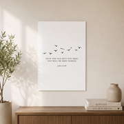 John 8: 36 Christian Wall Art Scripture Modern Bible Verse Neutral Home Decor Wall Poster Minimalist Wall Art Wall Art, Modern Wall Decor, 8x12 UNFRAMED - Format: Unframed Paper Poster