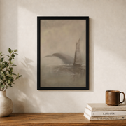 Jonah And The Whale Christian Wall Art, Great Fish Bible Story Poster - Format: Black Framed Poster
