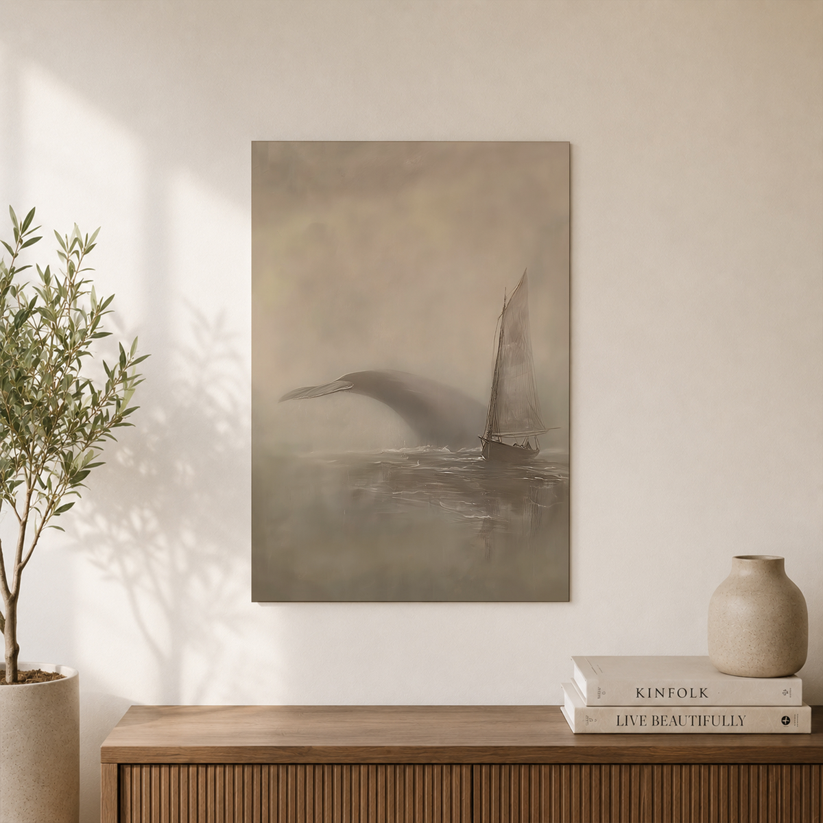 Jonah And The Whale Christian Wall Art, Great Fish Bible Story Poster - Format: Unframed Paper Poster