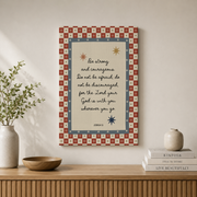 Joshua 1:9 Be Strong And Courageous Christian Kids Wall Art - Format: Stretched Canvas