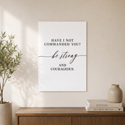 Joshua 1:9 Be Strong And Courageous Minimal Christian Wall Art - Format: Unframed Paper Poster